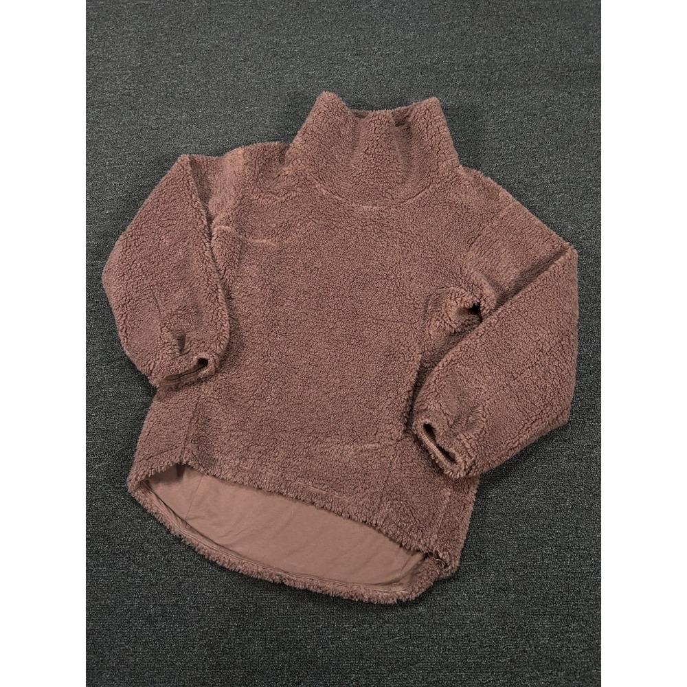Lululemon Warmth Restore Pullover Funnel Neck Sherpa Smoky Topaz Womens 4‎
